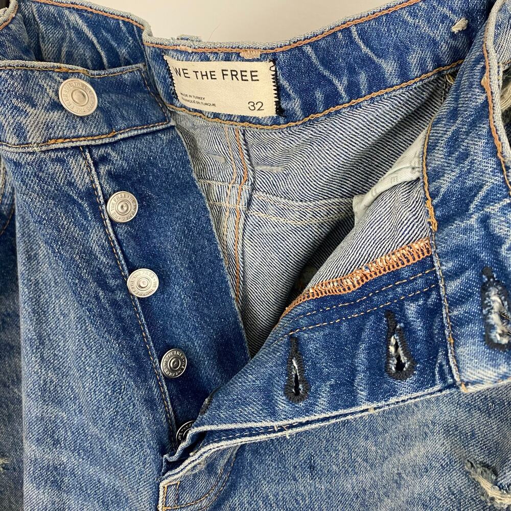 We The Free People Good Luck Mid-Rise Barrel Jeans - 100 Years - Size 32 - Picture 9 of 9